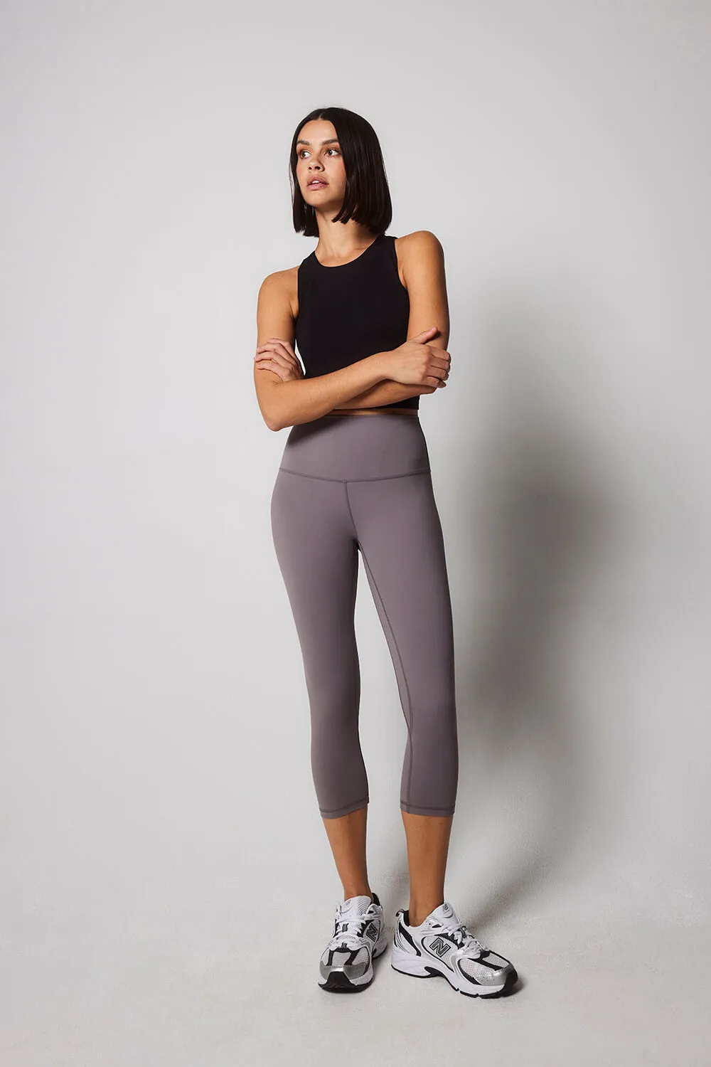 Revitalise Cropped High Waisted Leggings - Mauve