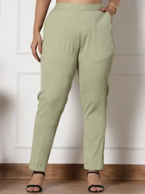 SageGreen Textured WaistbandPants