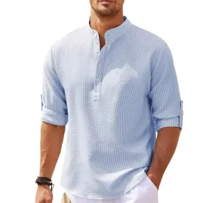 West Louis™ Hot Linen Stand-Up Collar Casual Beach Shirt