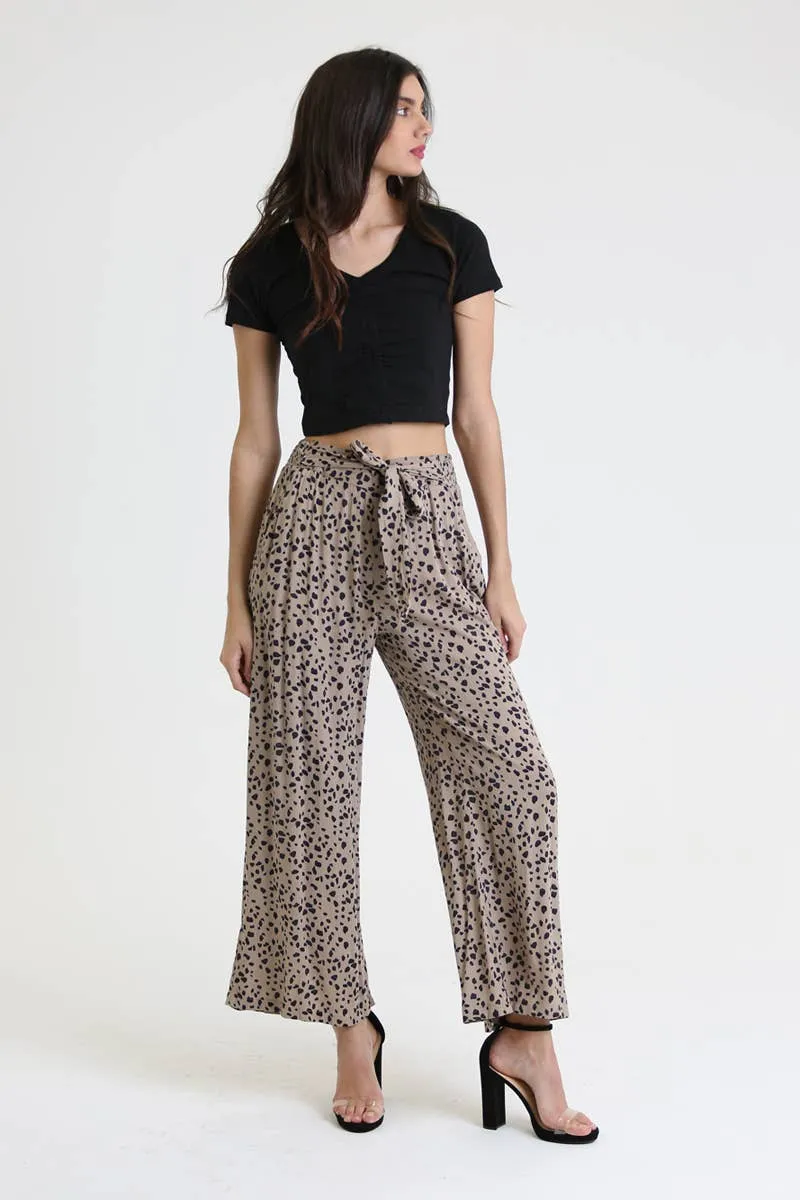 White & Black Flowy Pant with Pockets