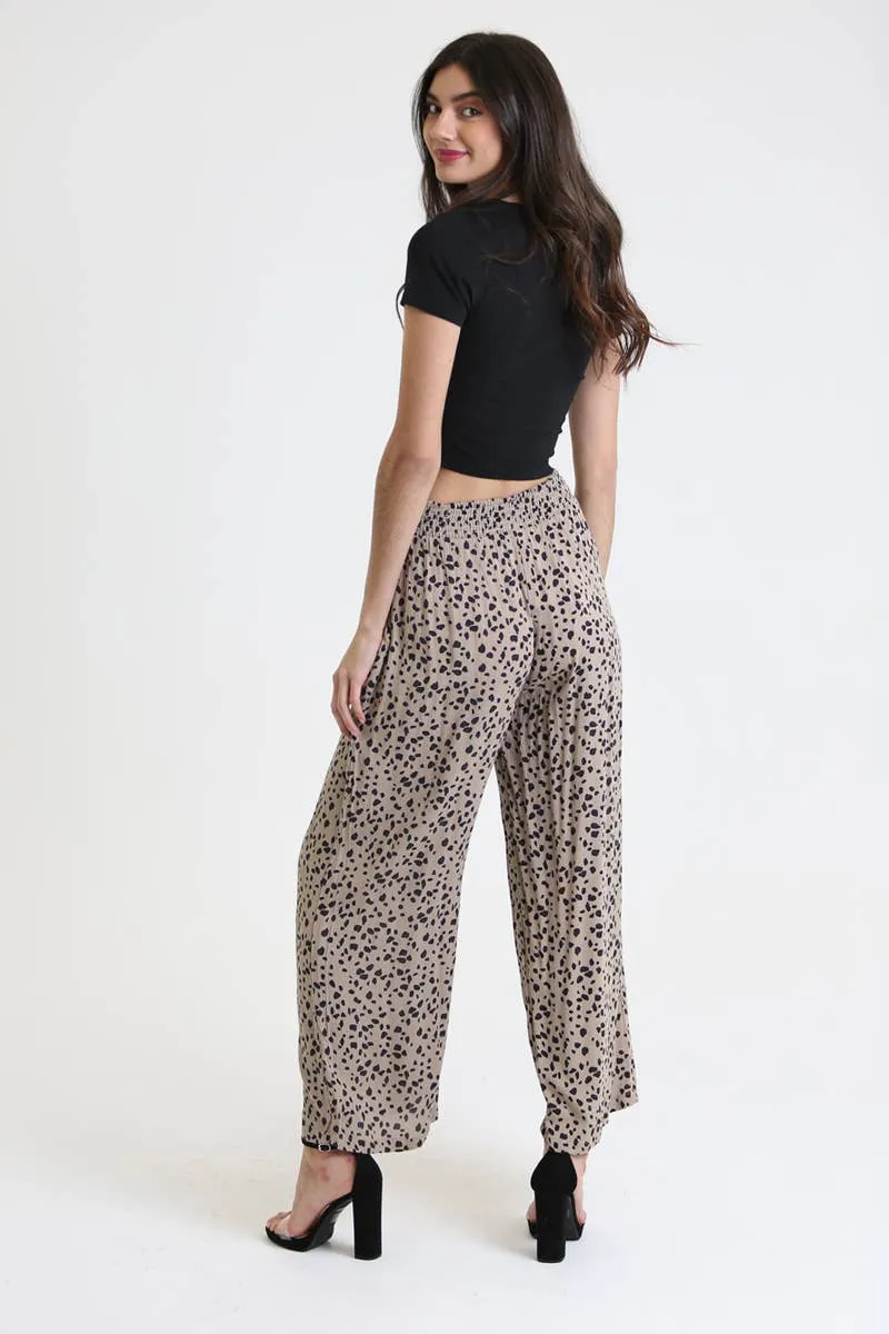 White & Black Flowy Pant with Pockets